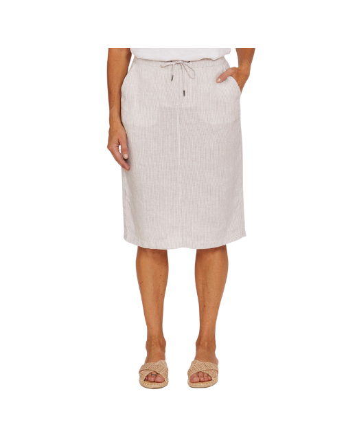 Core Stripe Linen Skirt